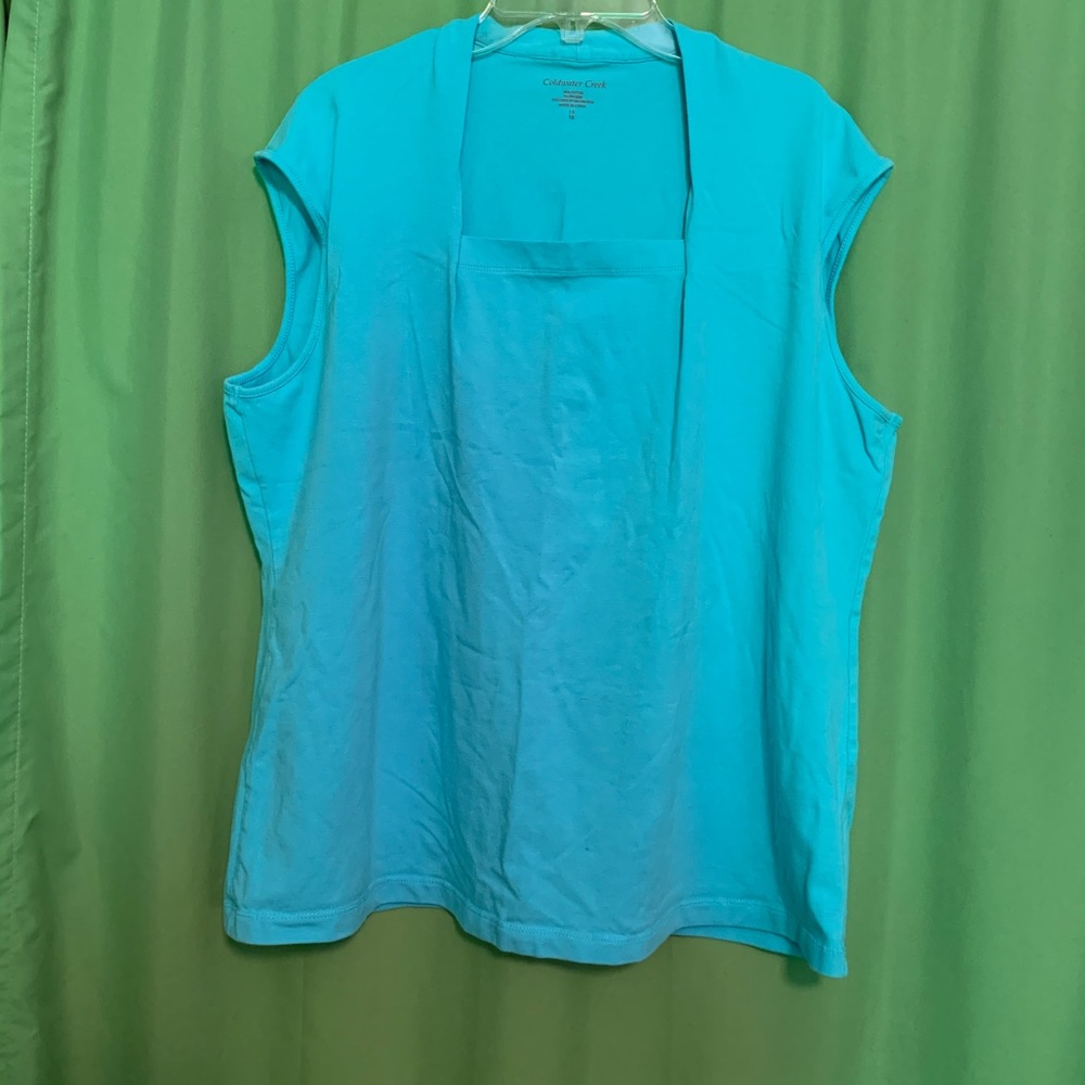 Turquoise Square Neck Top